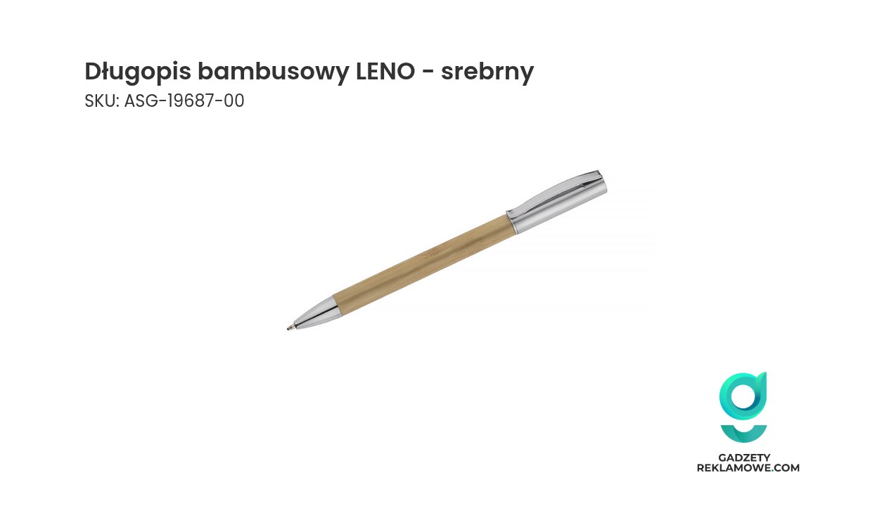 Długopis bambusowy LENO w kolorze srebrnym