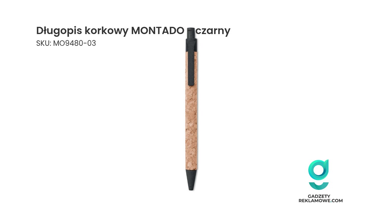 Długopis korkowy MONTADO w kolorze czarnym
