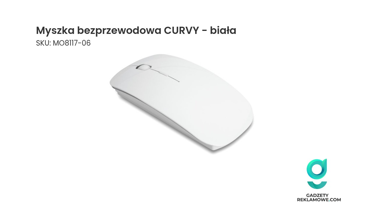 Myszka bezprzewodowa CURVY - biała Myszka bezprzewodowa Curvy w kolorze białym