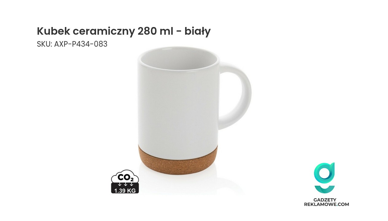 Kubek ceramiczny 280 ml koloru białego