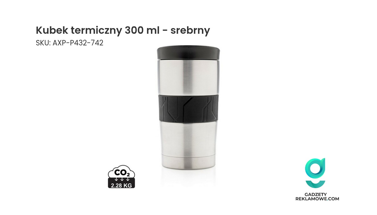 Kubek termiczny 300 ml - srebrny Kubek termiczny 300 ml w kolorze srebrnym