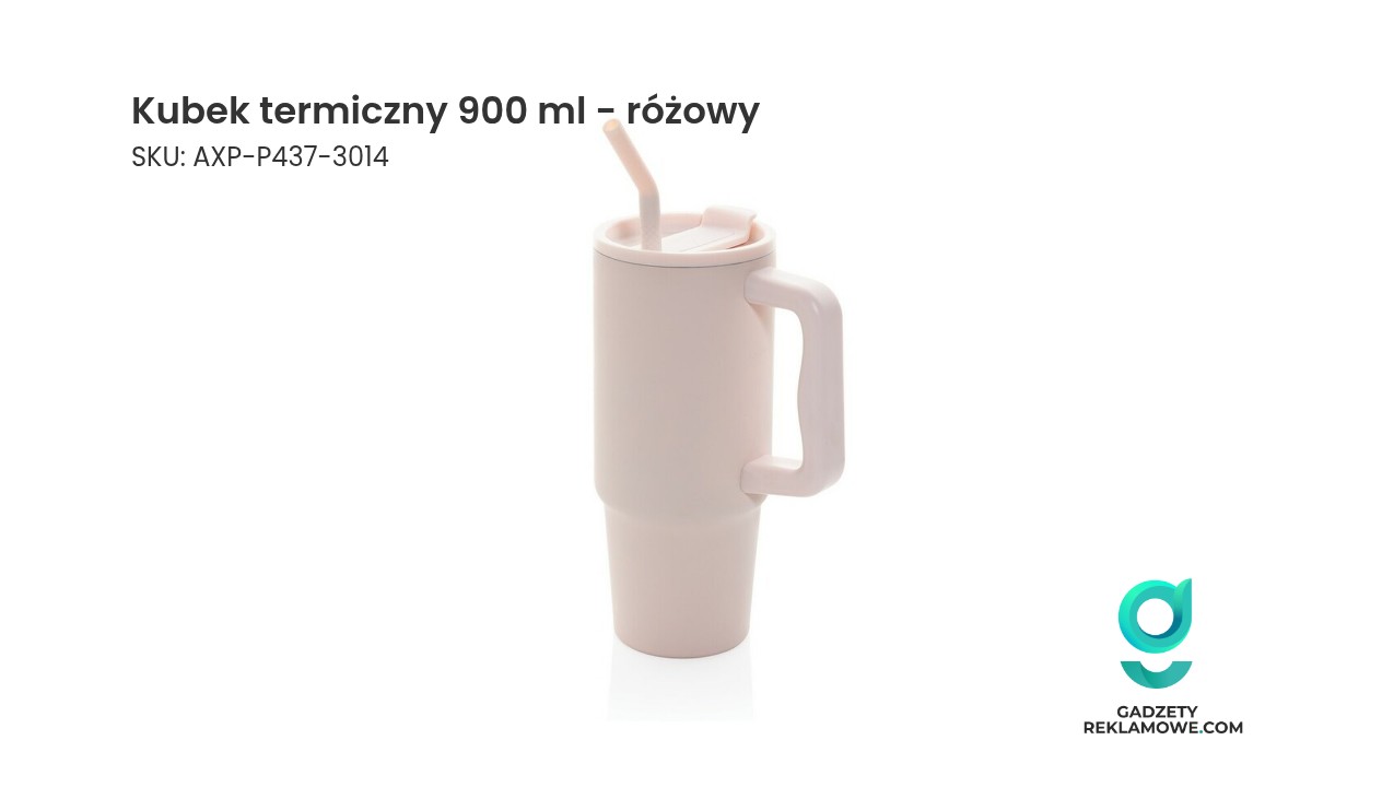 Różowy kubek termiczny o pojemności 900 ml