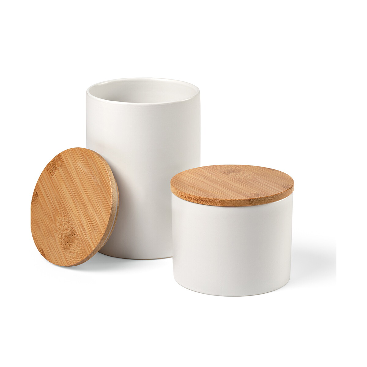Artykuły do domu z logo – munch 500 kanister ceramiczny 525 ml – biały ACN004_106-B Munch 500 Kanister ceramiczny 525 ml - Biały ACN004_106-B