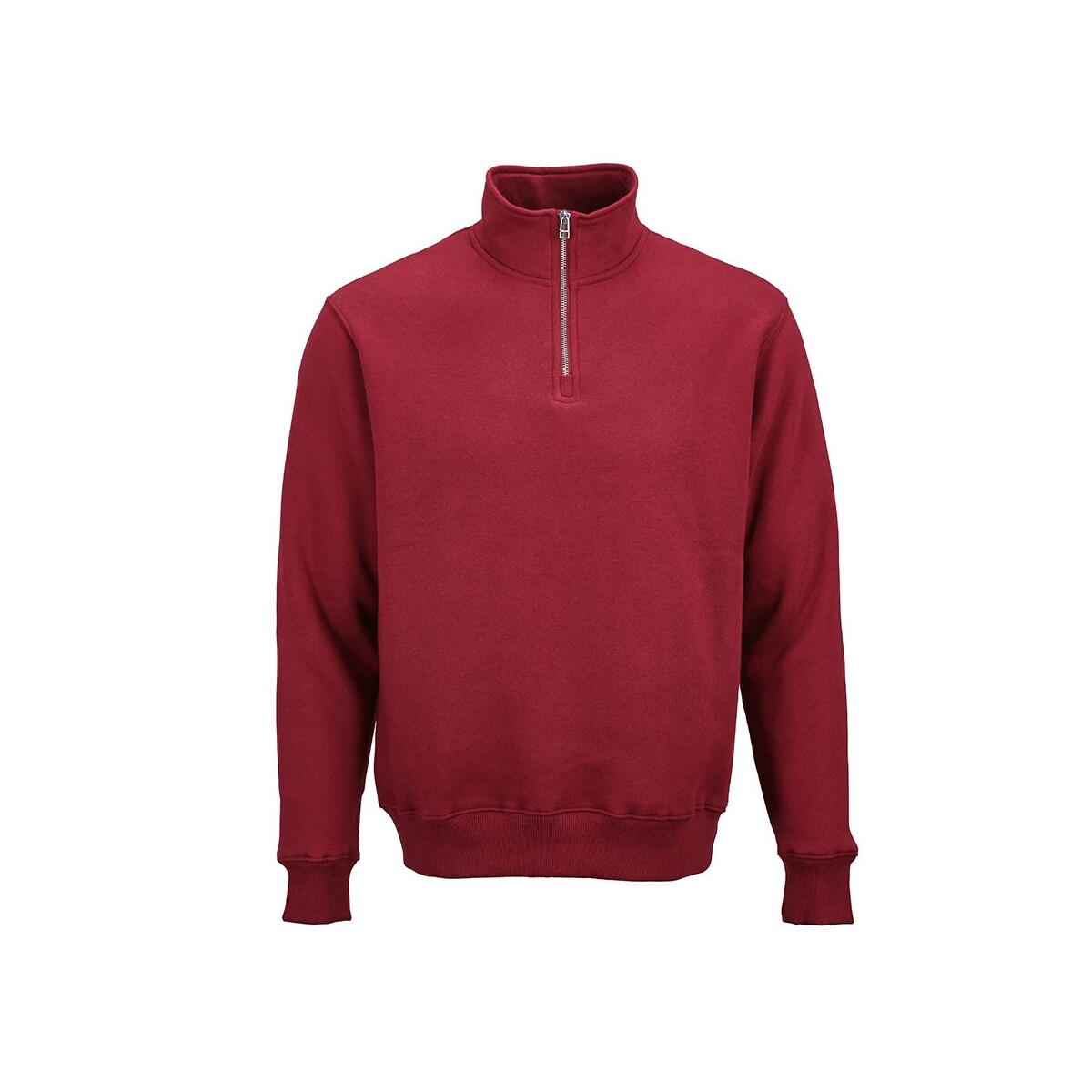Malibu 1/4 zipper sweatshirt. Org. cotton, rCotton and rPET. Made in PT - Burgundy ASW005_115-front