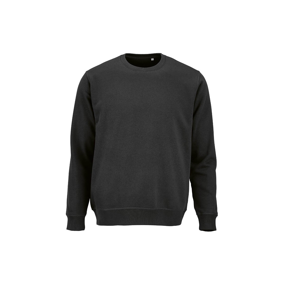 Waikiki U Unisex crew neck sweatshirt. Organic cotton and rPET. 300gsm - Black ASW003_103-front