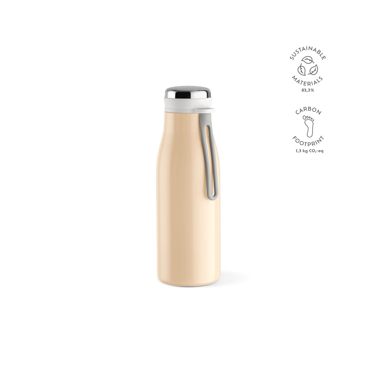 Butelki z logo – butelka arkansas 350 ze stali nierdzewnej z recyklingu 400 ml – szampańska ABT031_167-kpi Butelka Arkansas 350 ze stali nierdzewnej z recyklingu 400 ml - szampańska ABT031_167-kpi