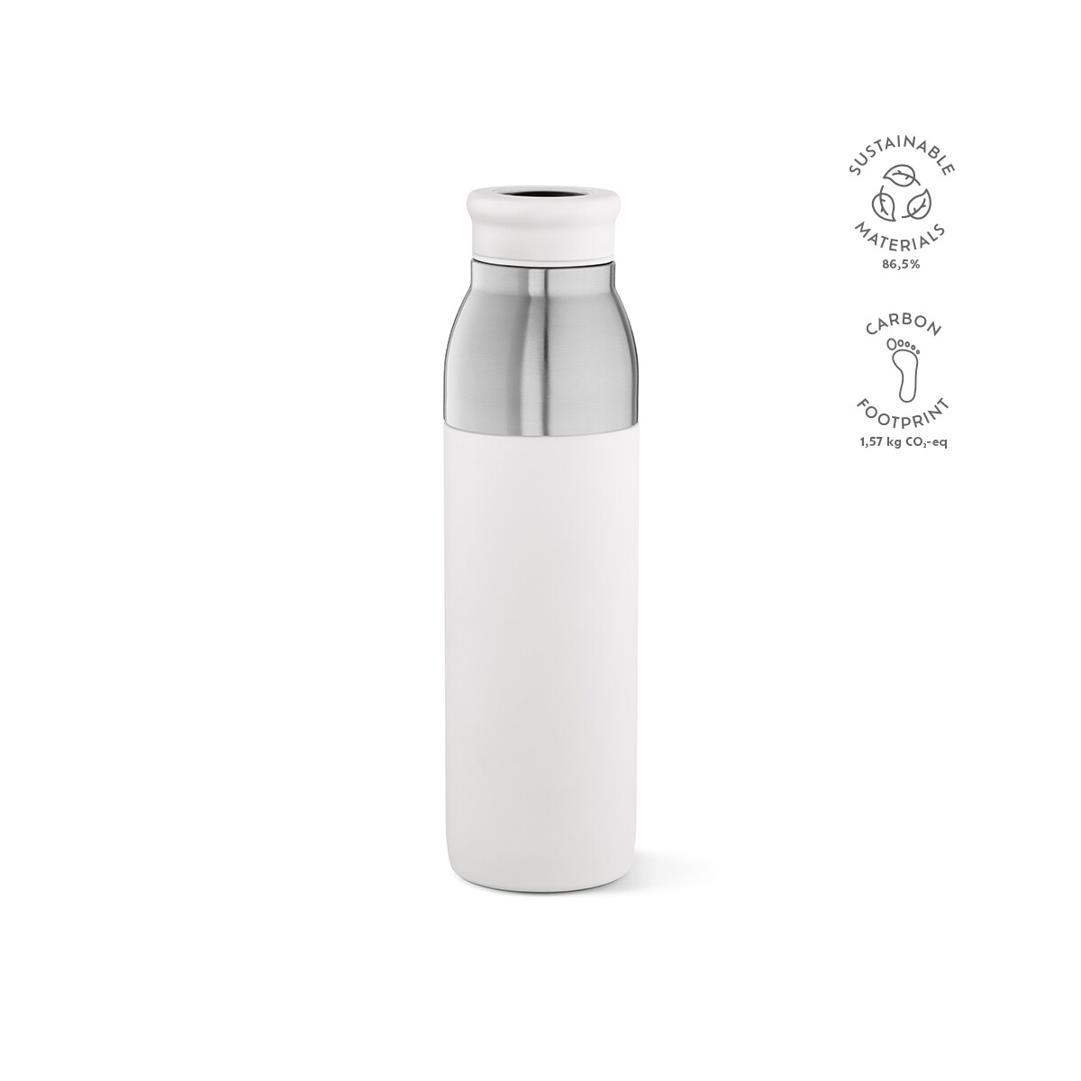 Butelki z logo – butelka colorado z recyklingowanej stali nierdzewnej 760 ml – biała ABT039_106-kpi Butelka Colorado z recyklingowanej stali nierdzewnej 760 ml - Biała ABT039_106-kpi