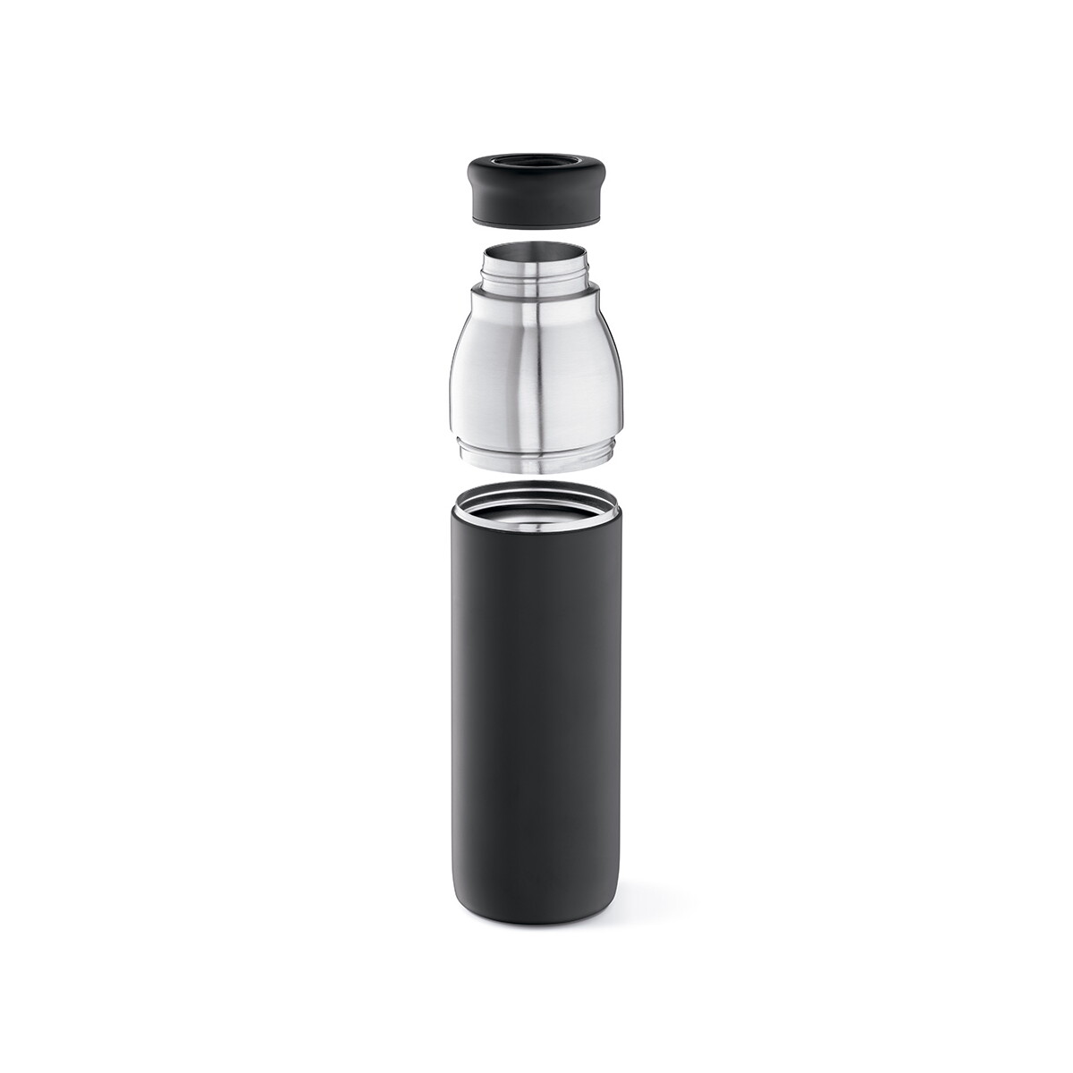 Butelki z logo – butelka colorado z recyklingowanej stali nierdzewnej 760 ml – czarna ABT039_103-B Butelka Colorado z recyklingowanej stali nierdzewnej 760 ml - Czarna ABT039_103-B