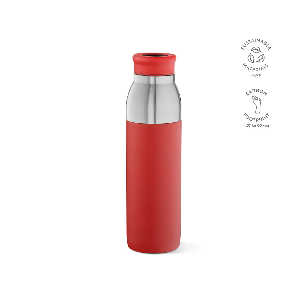 Butelki z logo – butelka colorado z recyklingowanej stali nierdzewnej 760 ml – czerwona ABT039_105-kpi Butelka Colorado z recyklingowanej stali nierdzewnej 760 ml - Czerwona ABT039_105-kpi