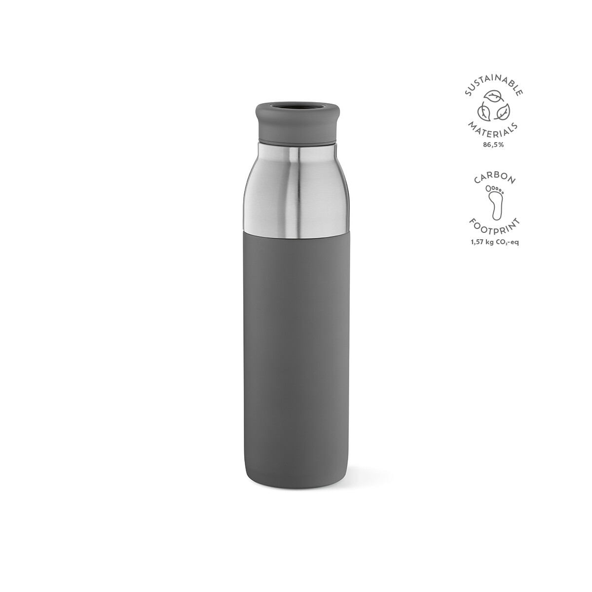 Butelki z logo – butelka colorado z recyklingowanej stali nierdzewnej 760 ml – szara ABT039_113-kpi Butelka Colorado z recyklingowanej stali nierdzewnej 760 ml - Szara ABT039_113-kpi