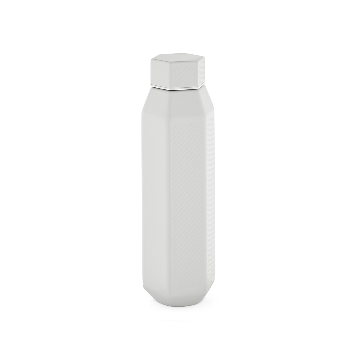Butelki z logo – butelka hexagul z recyklingu stali nierdzewnej 530 ml – biała ABT006_106 Butelka Hexagul z recyklingu stali nierdzewnej 530 ml - Biała ABT006_106
