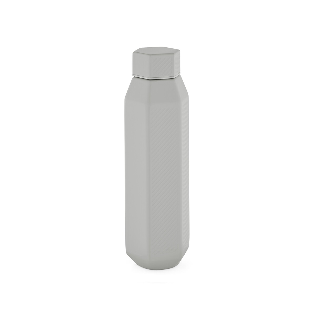 Butelki z logo – butelka hexagul z recyklingu stali nierdzewnej 530 ml – szara ABT006_113 Butelka Hexagul z recyklingu stali nierdzewnej 530 ml - Szara ABT006_113