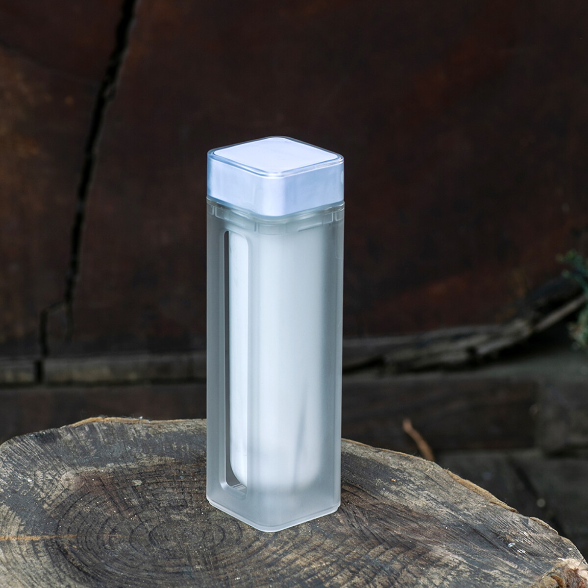 Butelki z logo – butelka lucen z recyklingowanego abs 540 ml – biała ABT004_106-amb Butelka Lucen z recyklingowanego ABS 540 ml - Biała ABT004_106-amb