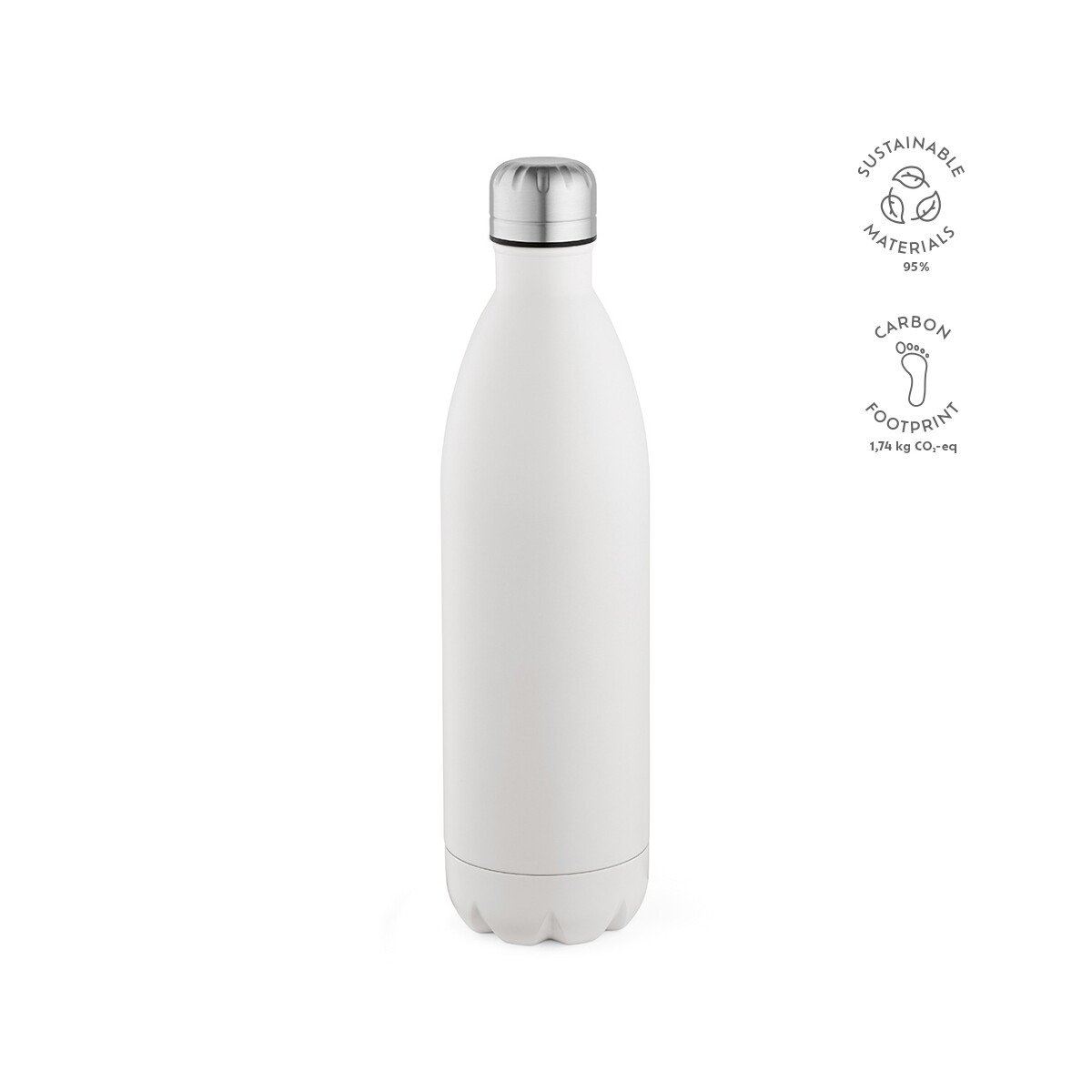 Butelki z logo – butelka mississippi 1100 ze stali nierdzewnej pochodzacej z recyklingu 1100 ml – biała ABT013_106-kpi Butelka Mississippi 1100 ze stali nierdzewnej pochodzacej z recyklingu 1100 ml - Biała ABT013_106-kpi