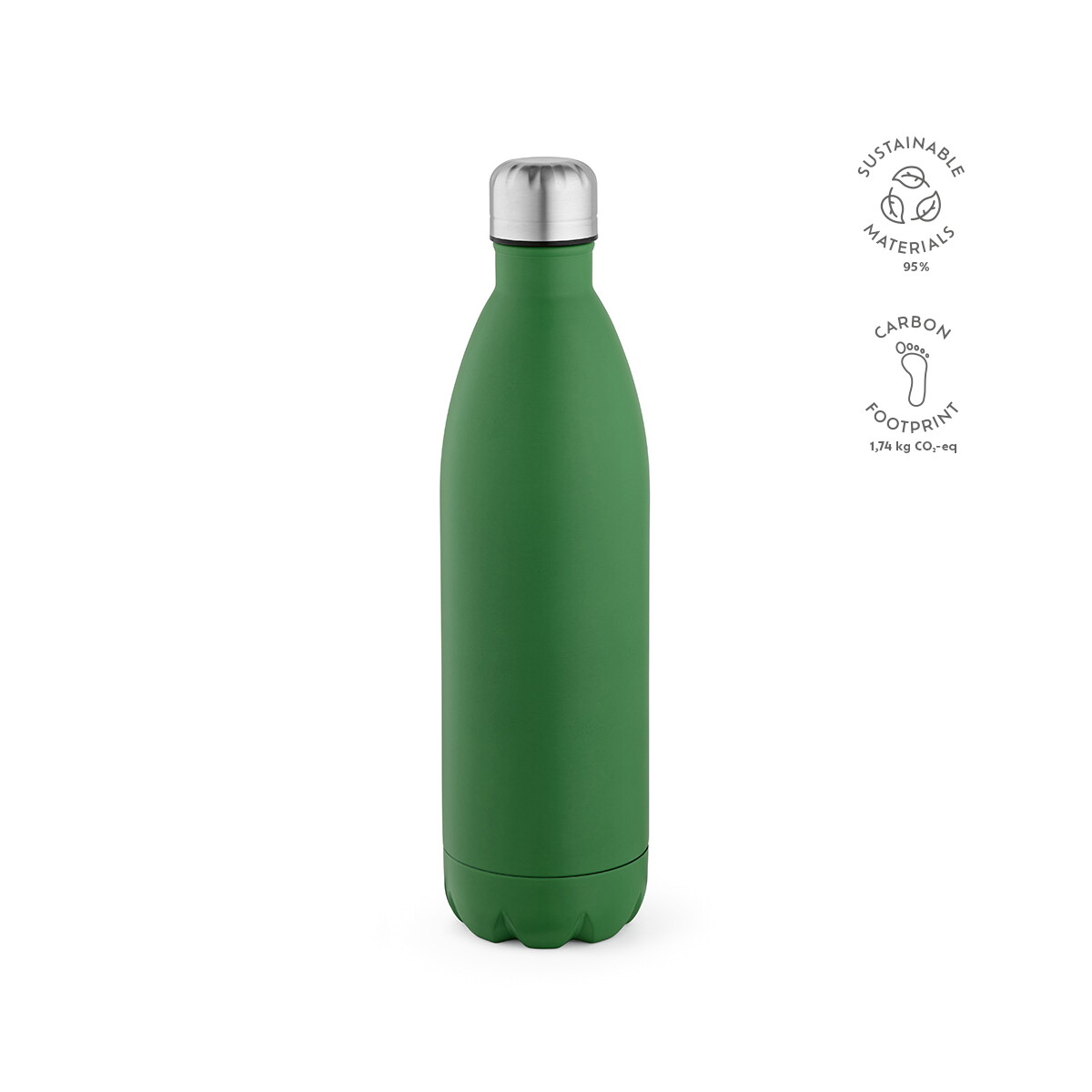 Butelki z logo – butelka mississippi 1100 ze stali nierdzewnej pochodzacej z recyklingu 1100 ml – ciemnozielona ABT013_149-kpi Butelka Mississippi 1100 ze stali nierdzewnej pochodzacej z recyklingu 1100 ml - Ciemnozielona ABT013_149-kpi