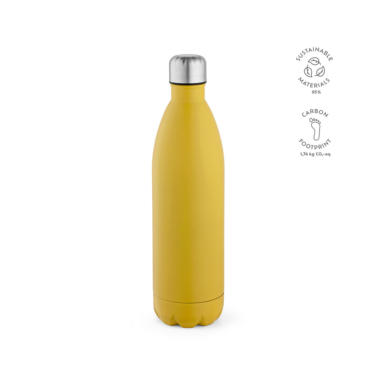 Butelki z logo – butelka mississippi 1100 ze stali nierdzewnej pochodzacej z recyklingu 1100 ml – ciemnożółta ABT013_118-kpi Butelka Mississippi 1100 ze stali nierdzewnej pochodzacej z recyklingu 1100 ml - Ciemnożółta ABT013_118-kpi