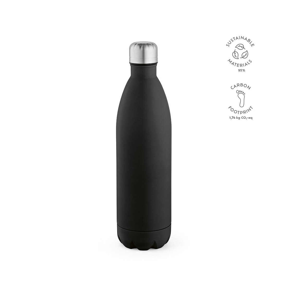 Butelki z logo – butelka mississippi 1100 ze stali nierdzewnej pochodzacej z recyklingu 1100 ml – czarna ABT013_103-kpi Butelka Mississippi 1100 ze stali nierdzewnej pochodzacej z recyklingu 1100 ml - Czarna ABT013_103-kpi