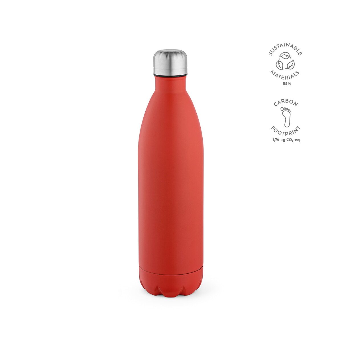 Butelki z logo – butelka mississippi 1100 ze stali nierdzewnej pochodzącej z recyklingu 1100 ml – czerwona ABT013_105-kpi Butelka Mississippi 1100 ze stali nierdzewnej pochodzącej z recyklingu 1100 ml - Czerwona ABT013_105-kpi
