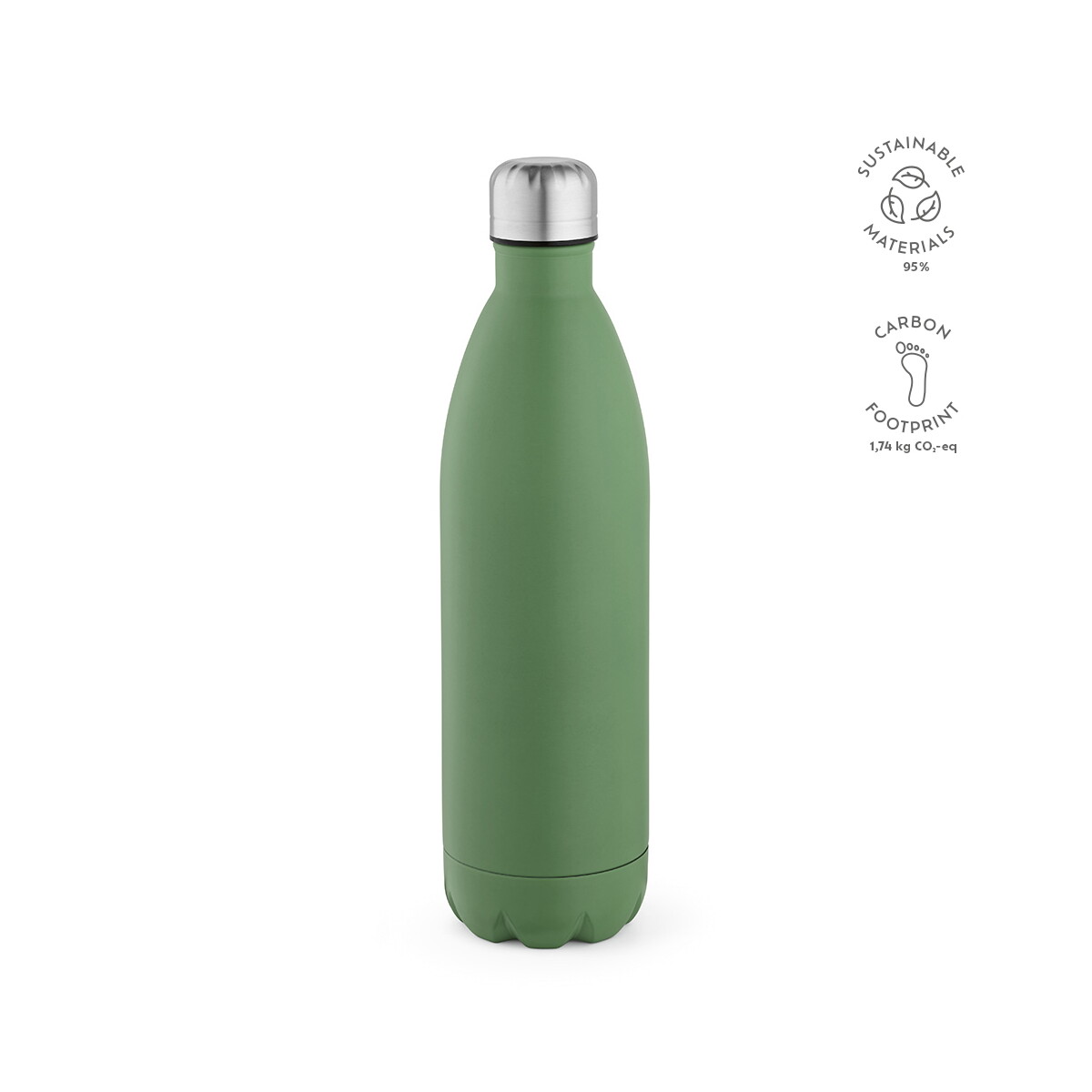 Butelki z logo – butelka mississippi 1100 ze stali nierdzewnej pochodzacej z recyklingu 1100 ml – pastelowa zielona ABT013_159-kpi Butelka Mississippi 1100 ze stali nierdzewnej pochodzacej z recyklingu 1100 ml - Pastelowa zielona ABT013_159-kpi