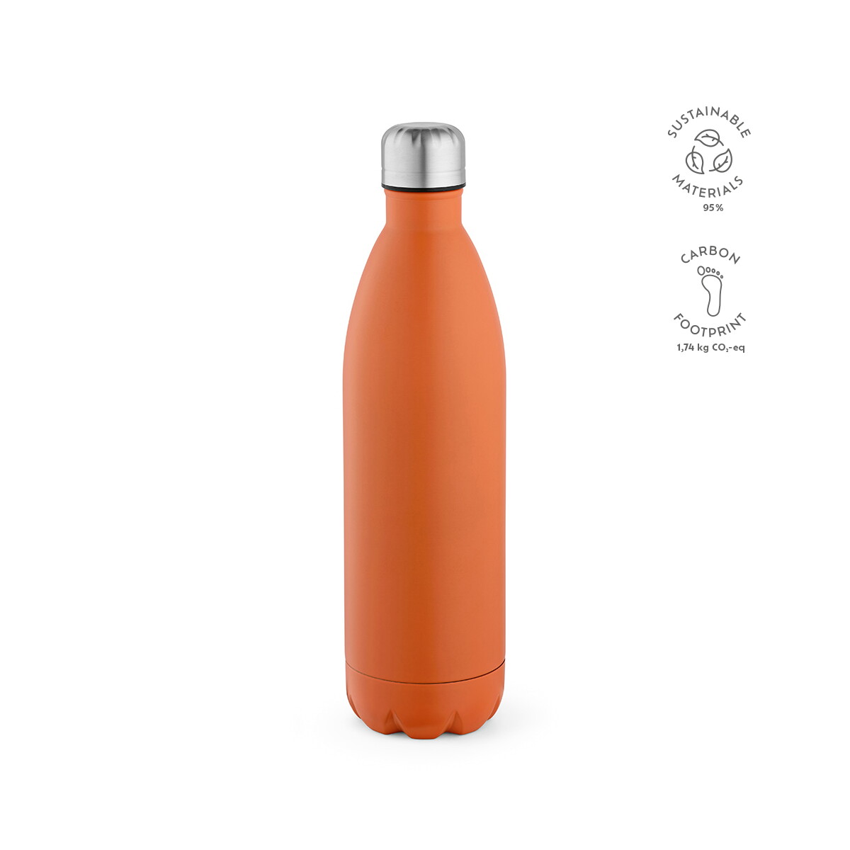Butelki z logo – butelka mississippi 1100 ze stali nierdzewnej pochodzacej z recyklingu 1100 ml – pomarańczowa ABT013_128-kpi Butelka Mississippi 1100 ze stali nierdzewnej pochodzacej z recyklingu 1100 ml - Pomarańczowa ABT013_128-kpi