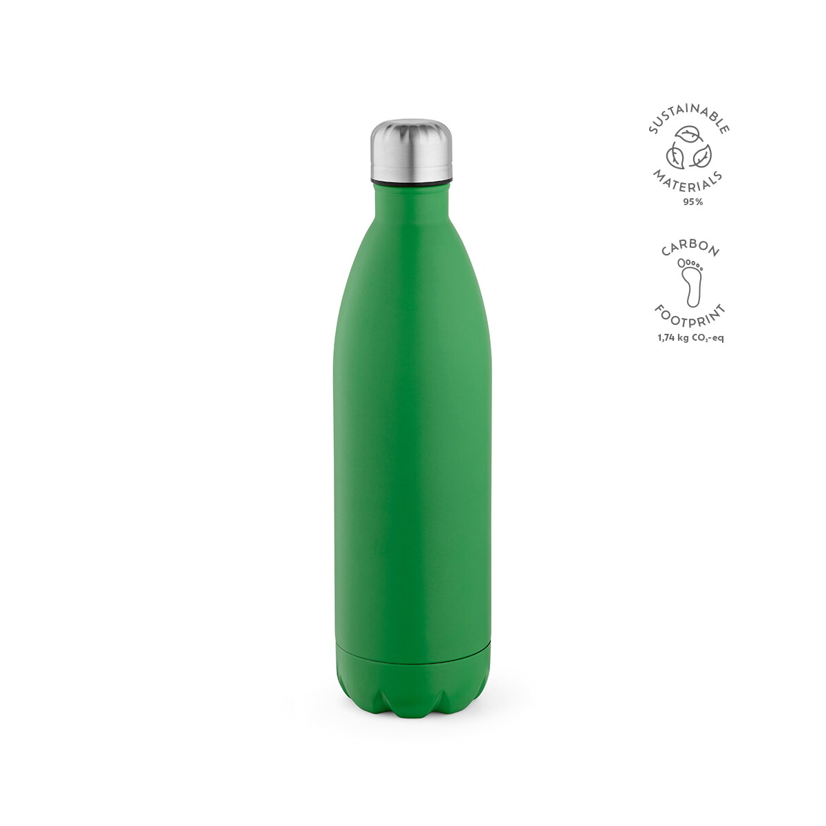 Butelki z logo – butelka mississippi 1100 ze stali nierdzewnej pochodzacej z recyklingu 1100 ml – zielona ABT013_109-kpi Butelka Mississippi 1100 ze stali nierdzewnej pochodzacej z recyklingu 1100 ml - Zielona ABT013_109-kpi