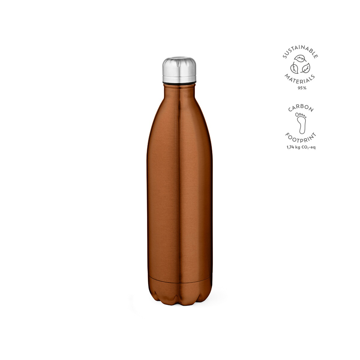 Butelki z logo – butelka mississippi 1100p z recyklingowanej stali nierdzewnej 1100 ml – miodowa ABT046_157-kpi Butelka Mississippi 1100P z recyklingowanej stali nierdzewnej 1100 ml - Miodowa ABT046_157-kpi