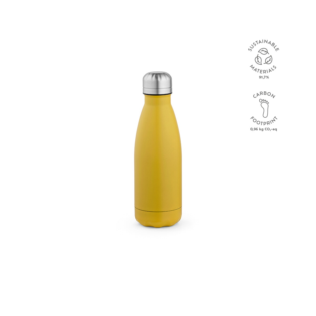 Butelki z logo – butelka mississippi 450 ze stali nierdzewnej z recyklingu 430 ml – ciemnożółta ABT010_118-kpi Butelka Mississippi 450 ze stali nierdzewnej z recyklingu 430 ml - Ciemnożółta ABT010_118-kpi