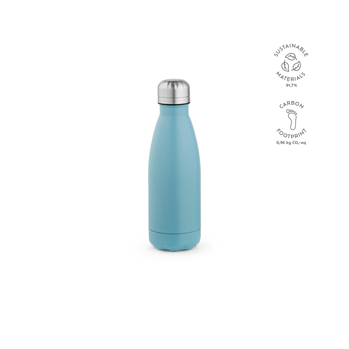 Butelki z logo – butelka mississippi 450 ze stali nierdzewnej z recyklingu 430 ml – jasnoniebieska ABT010_124-kpi Butelka Mississippi 450 ze stali nierdzewnej z recyklingu 430 ml - Jasnoniebieska ABT010_124-kpi