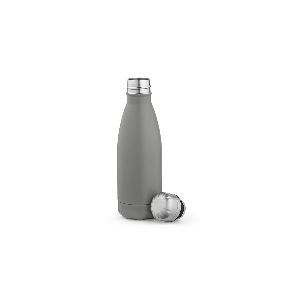 Butelki z logo – butelka mississippi 450 ze stali nierdzewnej z recyklingu 430 ml – szara ABT010_113-A Butelka Mississippi 450 ze stali nierdzewnej z recyklingu 430 ml - Szara ABT010_113-A
