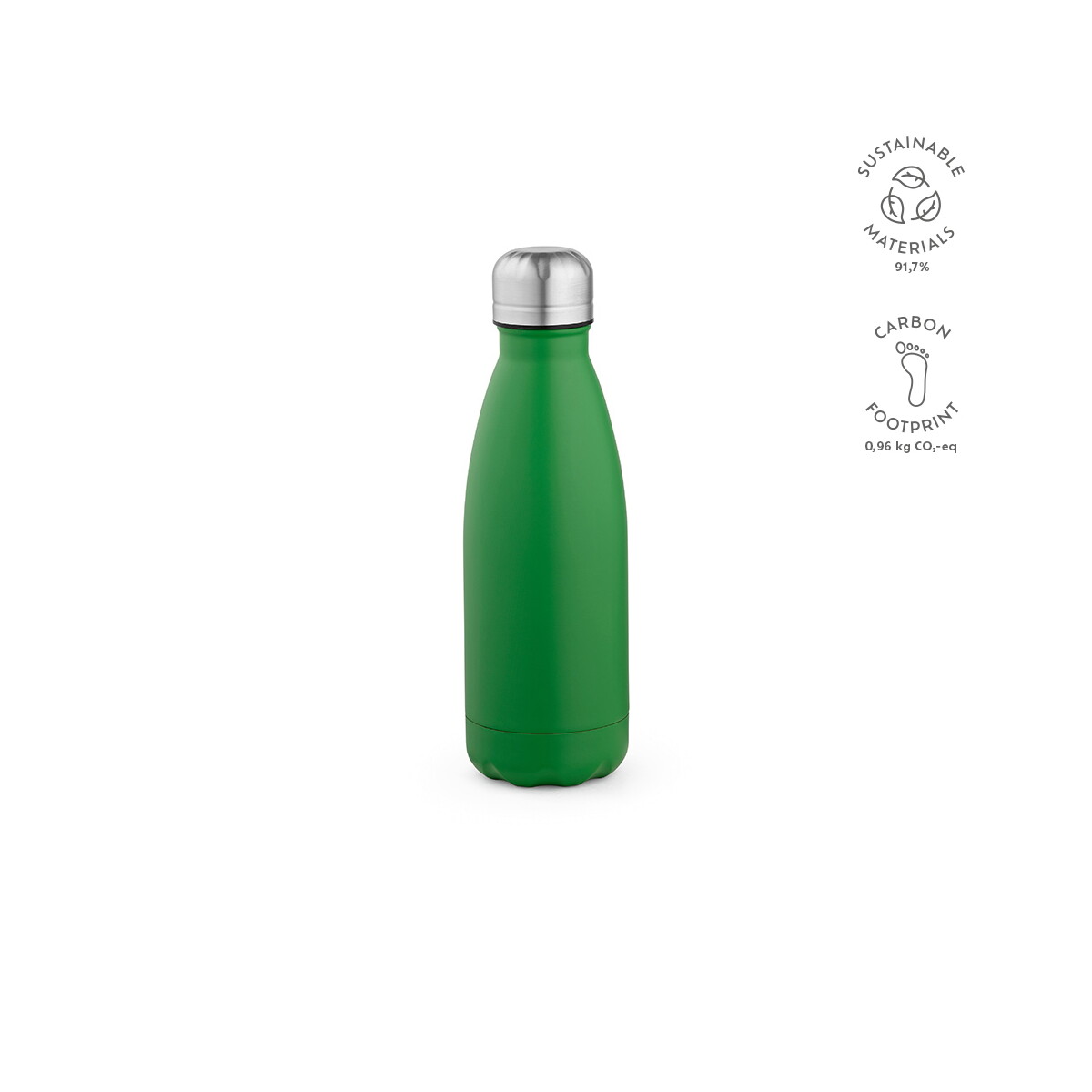Butelki z logo – butelka mississippi 450 ze stali nierdzewnej z recyklingu 430 ml – zielona ABT010_109-kpi Butelka Mississippi 450 ze stali nierdzewnej z recyklingu 430 ml - Zielona ABT010_109-kpi
