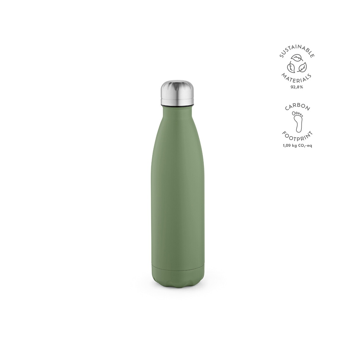 Butelki z logo – butelka mississippi 550 ze stali nierdzewnej z recyklingu 535 ml – pastelowa zielona ABT011_159-kpi Butelka Mississippi 550 ze stali nierdzewnej z recyklingu 535 ml - Pastelowa zielona ABT011_159-kpi