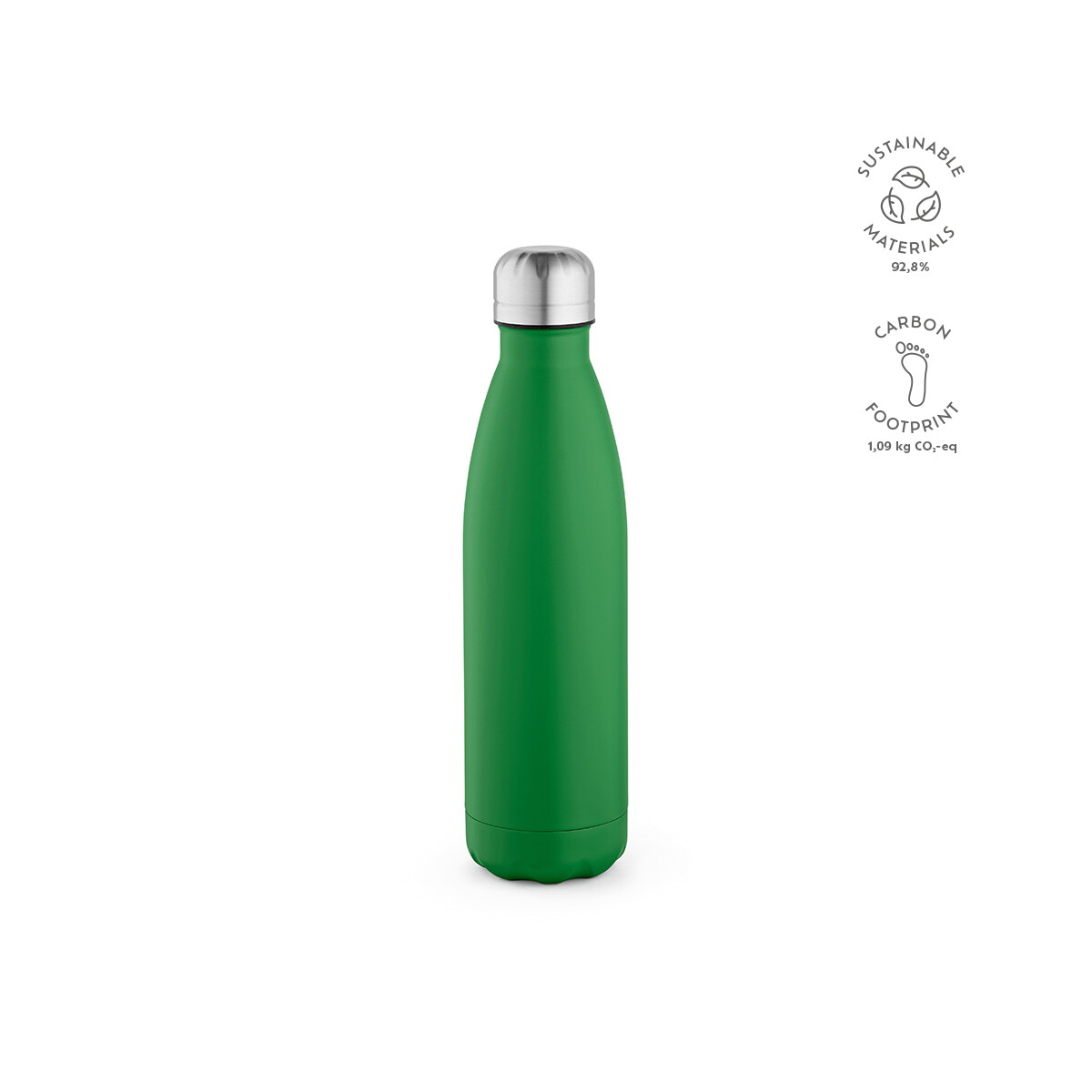 Butelki z logo – butelka mississippi 550 ze stali nierdzewnej z recyklingu 535 ml – zielona ABT011_109-kpi Butelka Mississippi 550 ze stali nierdzewnej z recyklingu 535 ml - Zielona ABT011_109-kpi