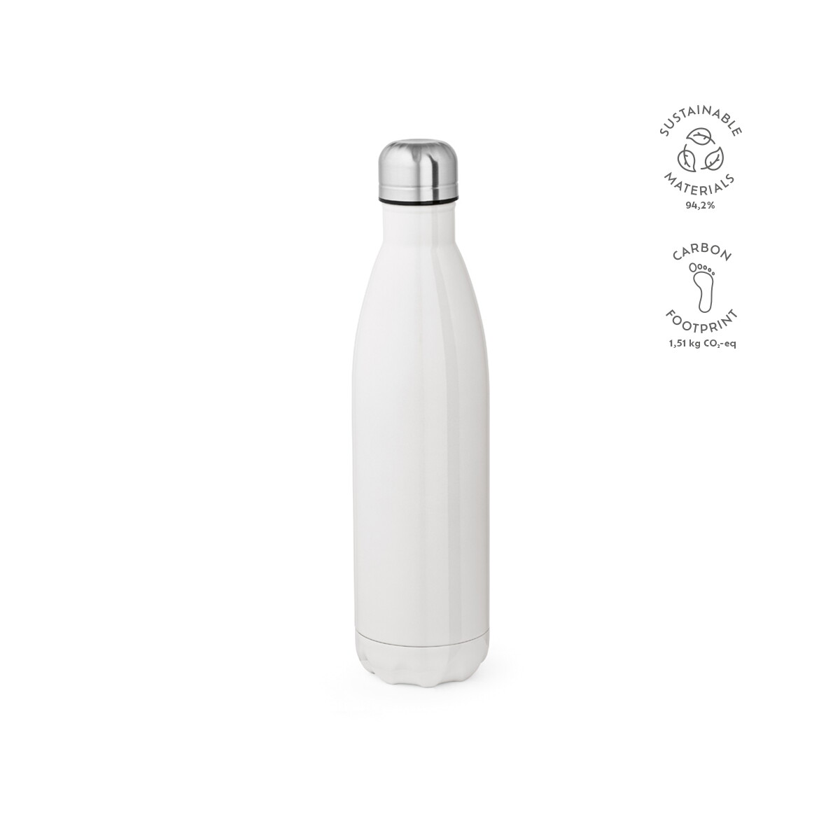 Butelki z logo – butelka mississippi 800w ze stali nierdzewnej z recyklingu 810 ml – biała ABT037_106-kpi Butelka Mississippi 800W ze stali nierdzewnej z recyklingu 810 ml - Biała ABT037_106-kpi
