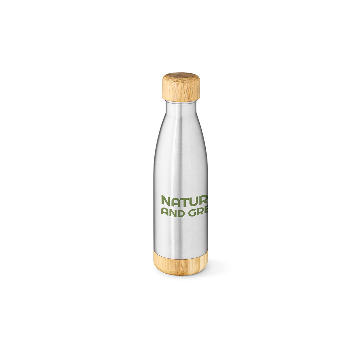 Butelki z logo – butelka rio grande ze stali nierdzewnej z recyklingu 530 ml – srebrna ABT016_107-logo Butelka Rio Grande ze stali nierdzewnej z recyklingu 530 ml - Srebrna ABT016_107-logo