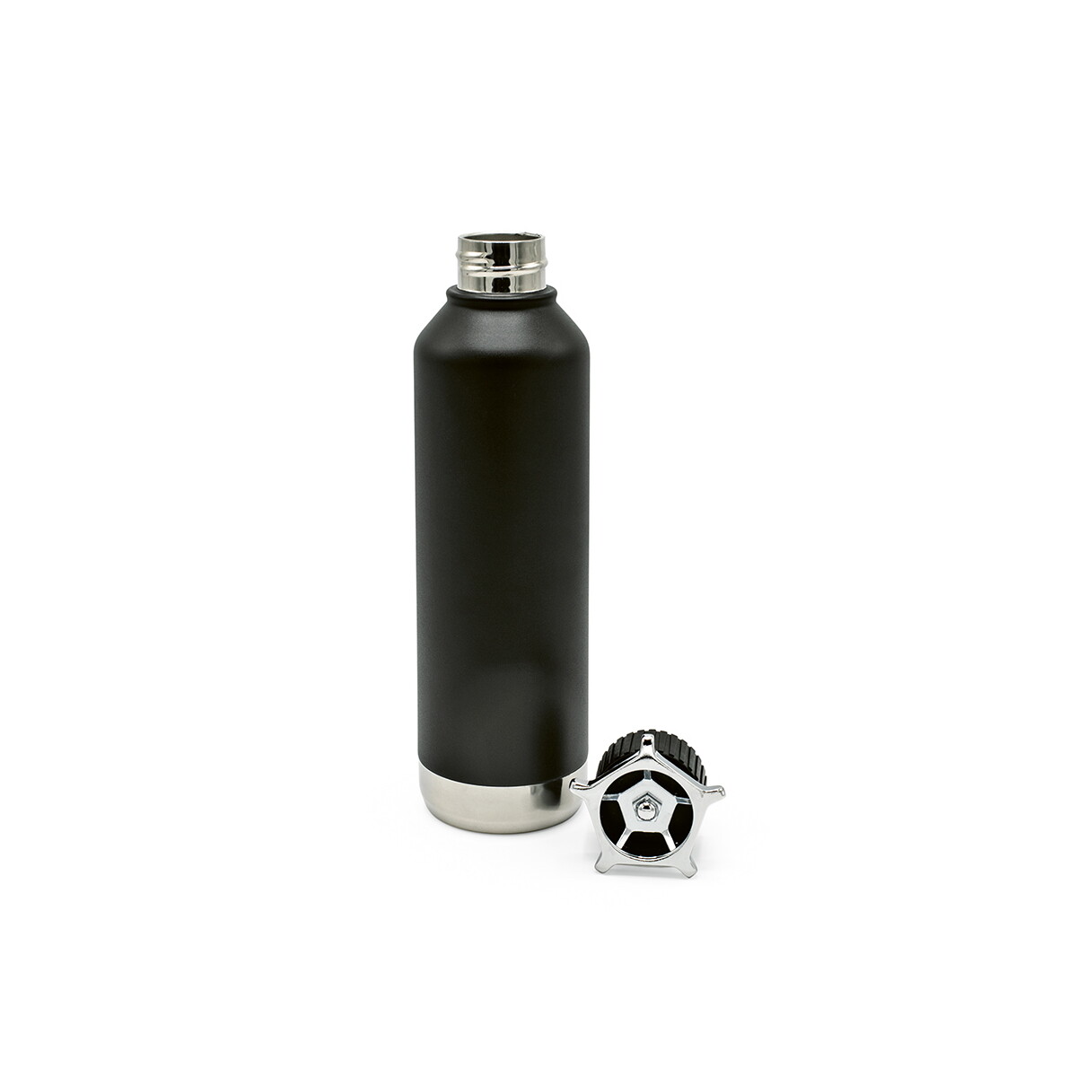 Butelki z logo – butelka spiglo z recyklingowanej stali nierdzewnej 780 ml – czarna ABT002_103-front Butelka Spiglo z recyklingowanej stali nierdzewnej 780 ml - Czarna ABT002_103-front