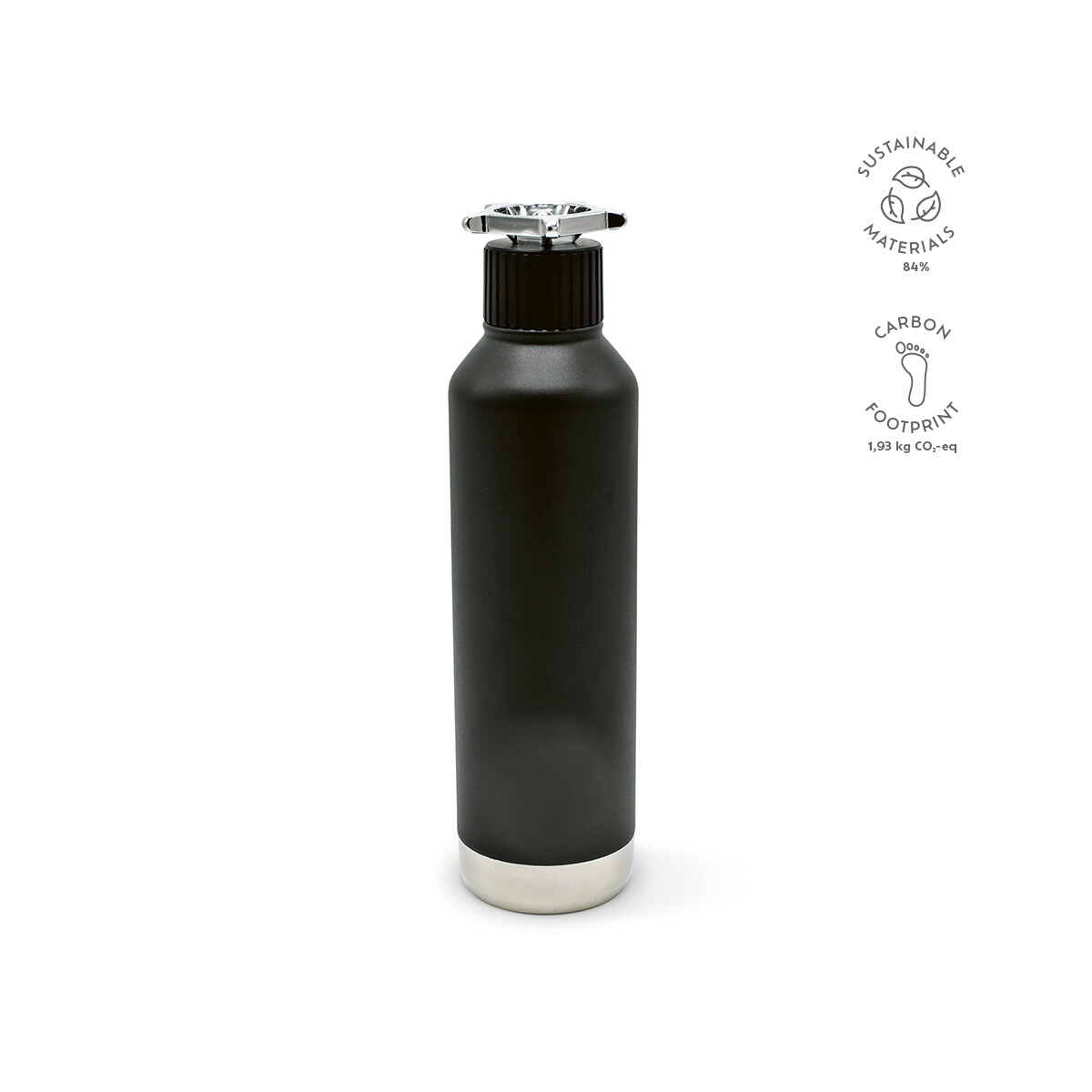 Butelki z logo – butelka spiglo z recyklingowanej stali nierdzewnej 780 ml – czarna ABT002_103-kpi Butelka Spiglo z recyklingowanej stali nierdzewnej 780 ml - Czarna ABT002_103-kpi