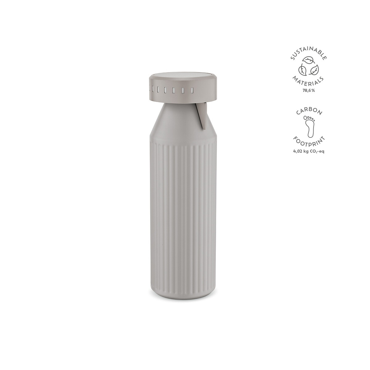 Butelki z logo – butelka timeos z recyklingowanej stali nierdzewnej 690 ml – szara ABT001_113-kpi Butelka Timeos z recyklingowanej stali nierdzewnej 690 ml - Szara ABT001_113-kpi