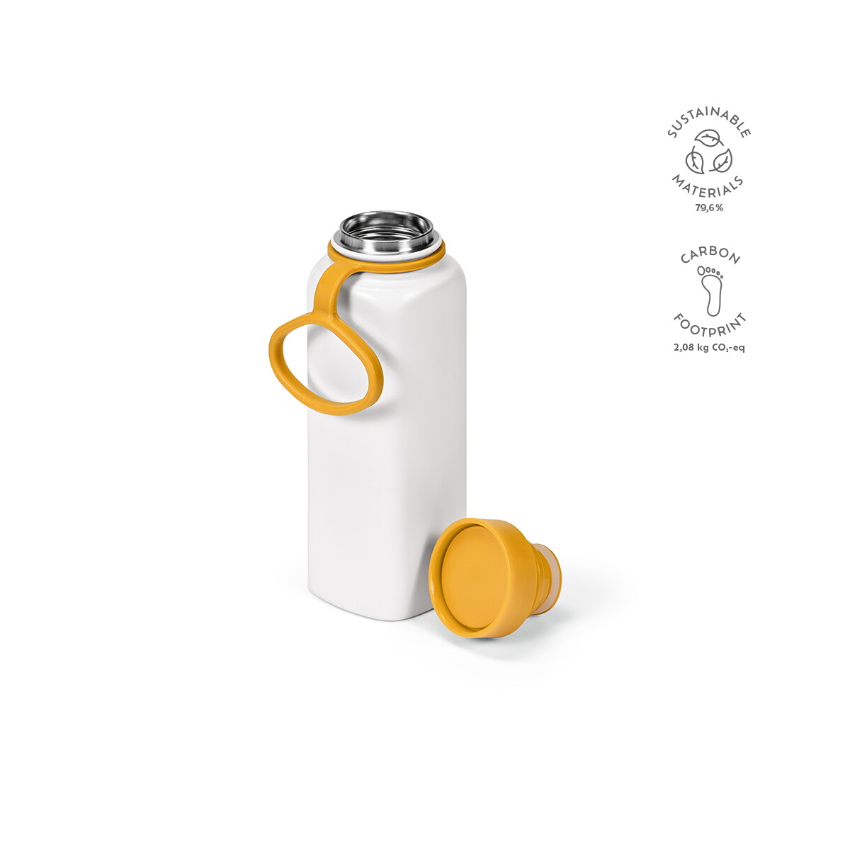 Butelki z logo – butelka ural z recyklingu stali nierdzewnej 820 ml – ciemnożółta ABT030_118-kpi Butelka Ural z recyklingu stali nierdzewnej 820 ml - Ciemnożółta ABT030_118-kpi