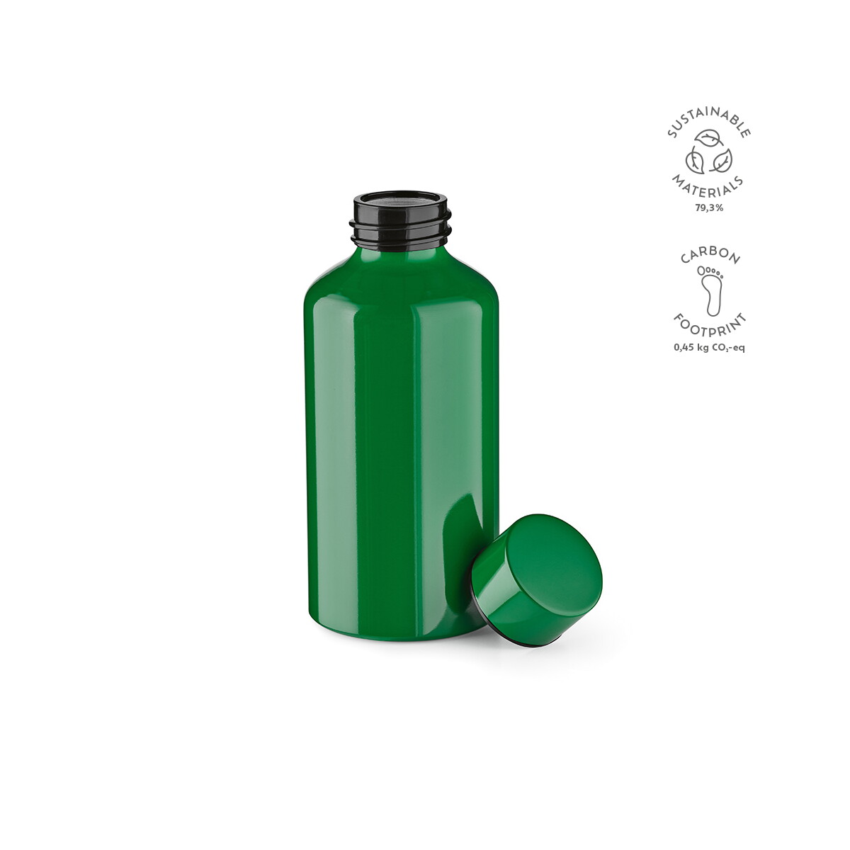 Butelki z logo – butelka yukon aluminium z recyklingu 550 ml – zielona ABT025_109-kpi Butelka Yukon Aluminium z recyklingu 550 ml - Zielona ABT025_109-kpi
