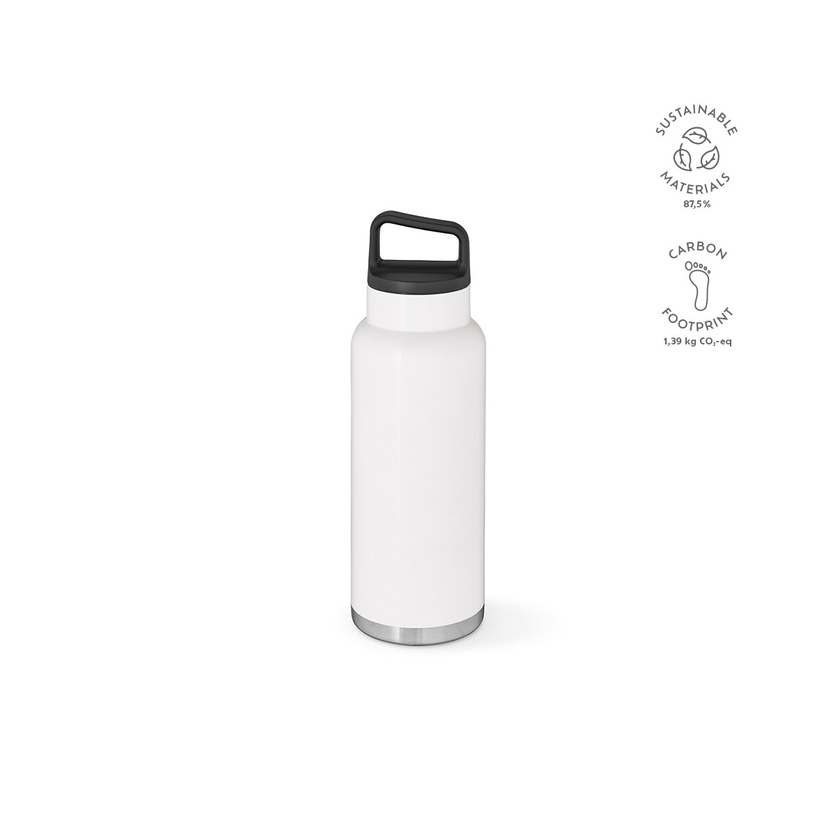 Butelki z logo – butelka zambezi 1000w ze stali nierdzewnej pochodzacej z recyklingu 1160 ml – biała ABT041_106-kpi Butelka Zambezi 1000W ze stali nierdzewnej pochodzacej z recyklingu 1160 ml - Biała ABT041_106-kpi