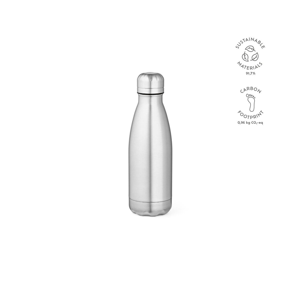 Butelki z logo – mississippi 450p butelka ze stali nierdzewnej z recyklingu 430 ml – srebrna ABT043_107-kpi Mississippi 450P Butelka ze stali nierdzewnej z recyklingu 430 ml - Srebrna ABT043_107-kpi