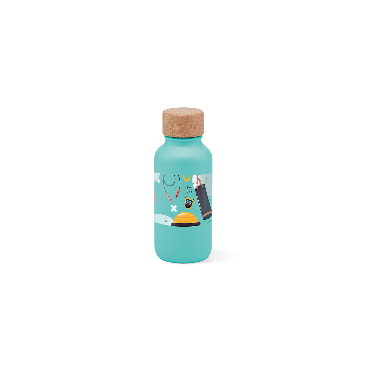 Butelki z logo – volga butelka ze stali nierdzewnej z recyklingu 530 ml – turkusowa ABT034_144-logo Volga Butelka ze stali nierdzewnej z recyklingu 530 ml - Turkusowa ABT034_144-logo