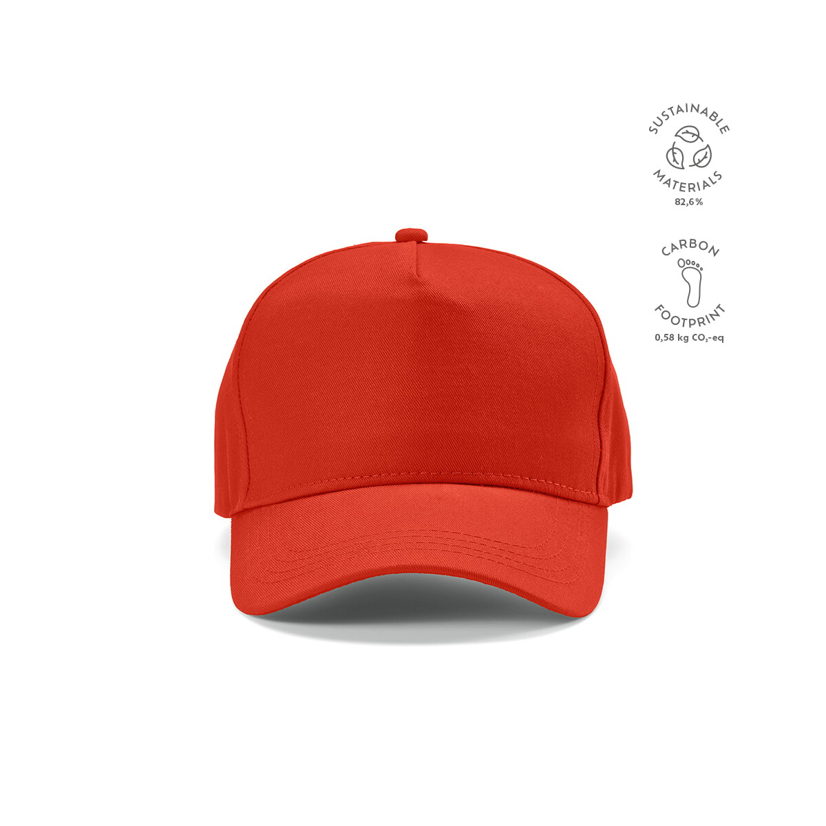 Czapki z logo – czapka hendrix z bawelny z recyklingu 280 gsm – czerwona ACA002_105-kpi Czapka Hendrix z bawelny z recyklingu 280 gsm - Czerwona ACA002_105-kpi