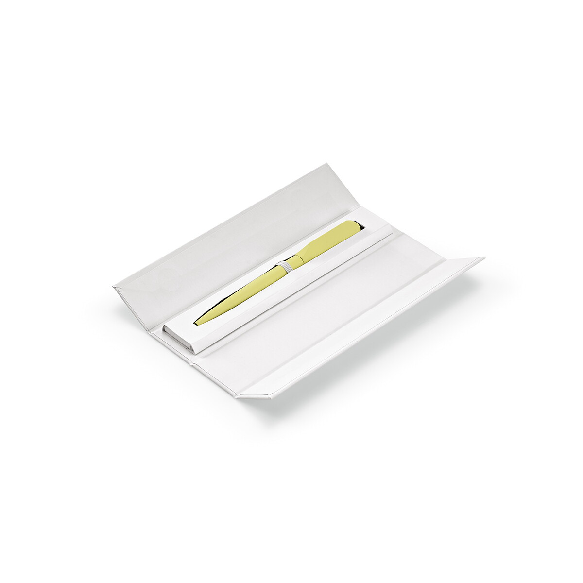 Długopisy ekologiczne z logo – dlugopis rabelais z recyklingu aluminium czarny tusz – pastelowy żółty APN010_158-box Dlugopis Rabelais z recyklingu aluminium Czarny tusz - Pastelowy żółty APN010_158-box