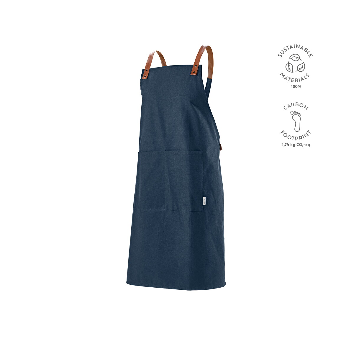 Fartuchy z logo – bawełniany fartuch z recyklingu kandinsky 280 gsm – granatowy AAP002_134-kpi Bawełniany fartuch z recyklingu Kandinsky 280 gsm - granatowy AAP002_134-kpi