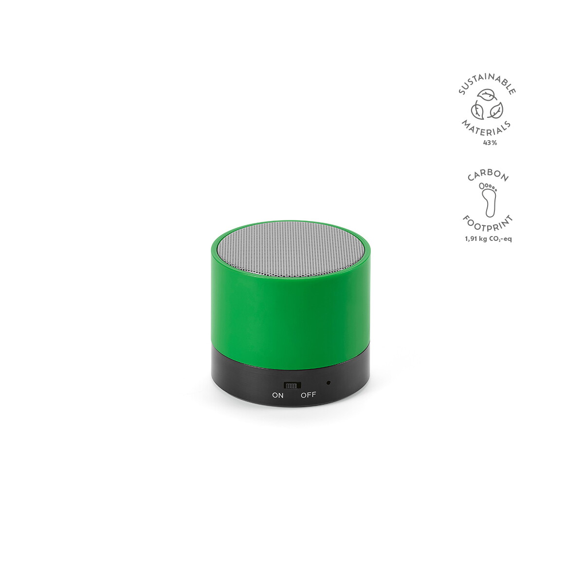 Głośniki z logo – głośnik gauss z recyklingu abs 300 mah – zielony ASP013_109-kpi Głośnik Gauss z recyklingu ABS 300 mAh - Zielony ASP013_109-kpi