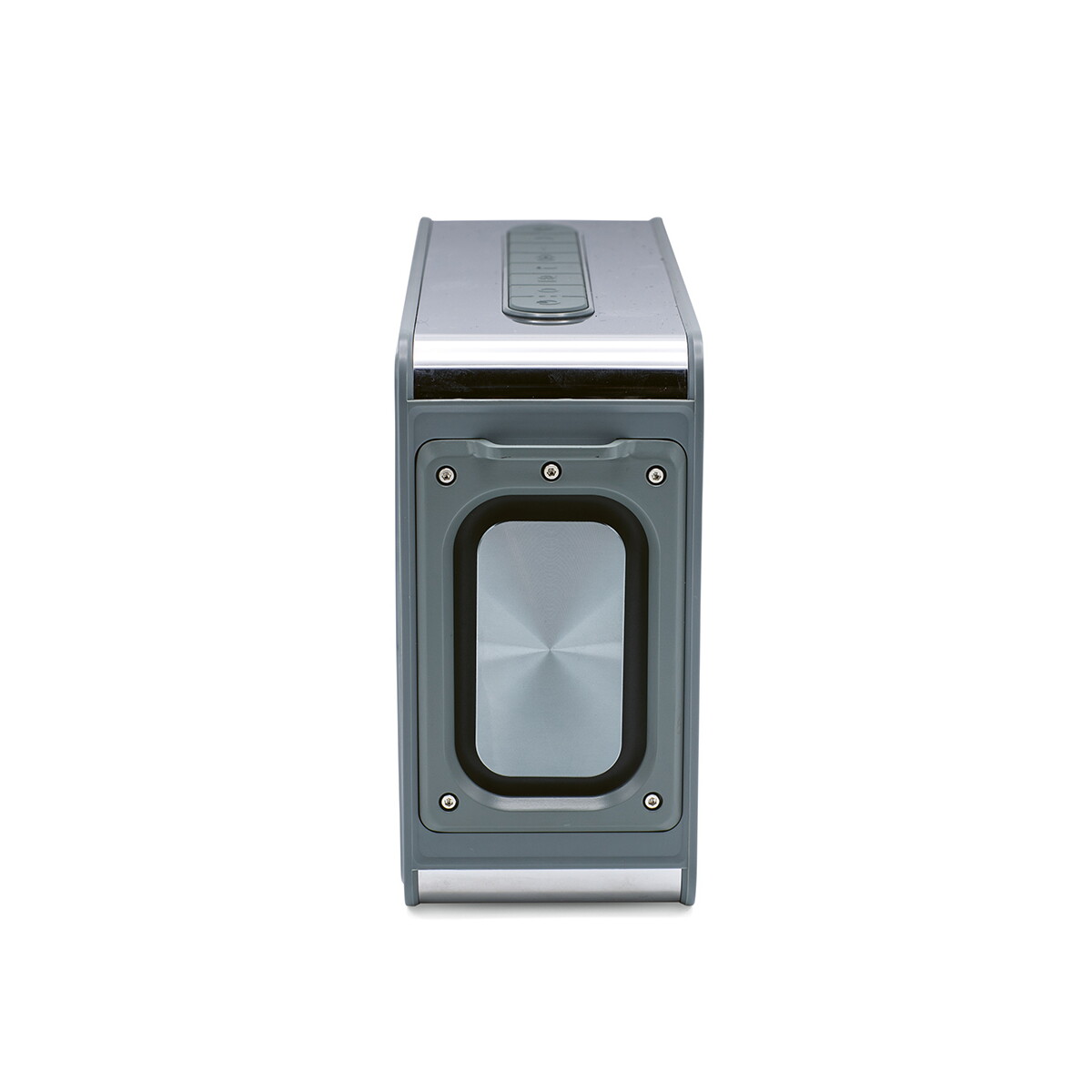 Głośniki z logo – głośnik jouncer z recyklingu abs 5 200mah – srebrny ASP012_107-B Głośnik Jouncer z recyklingu ABS 5 200mAh - Srebrny ASP012_107-B