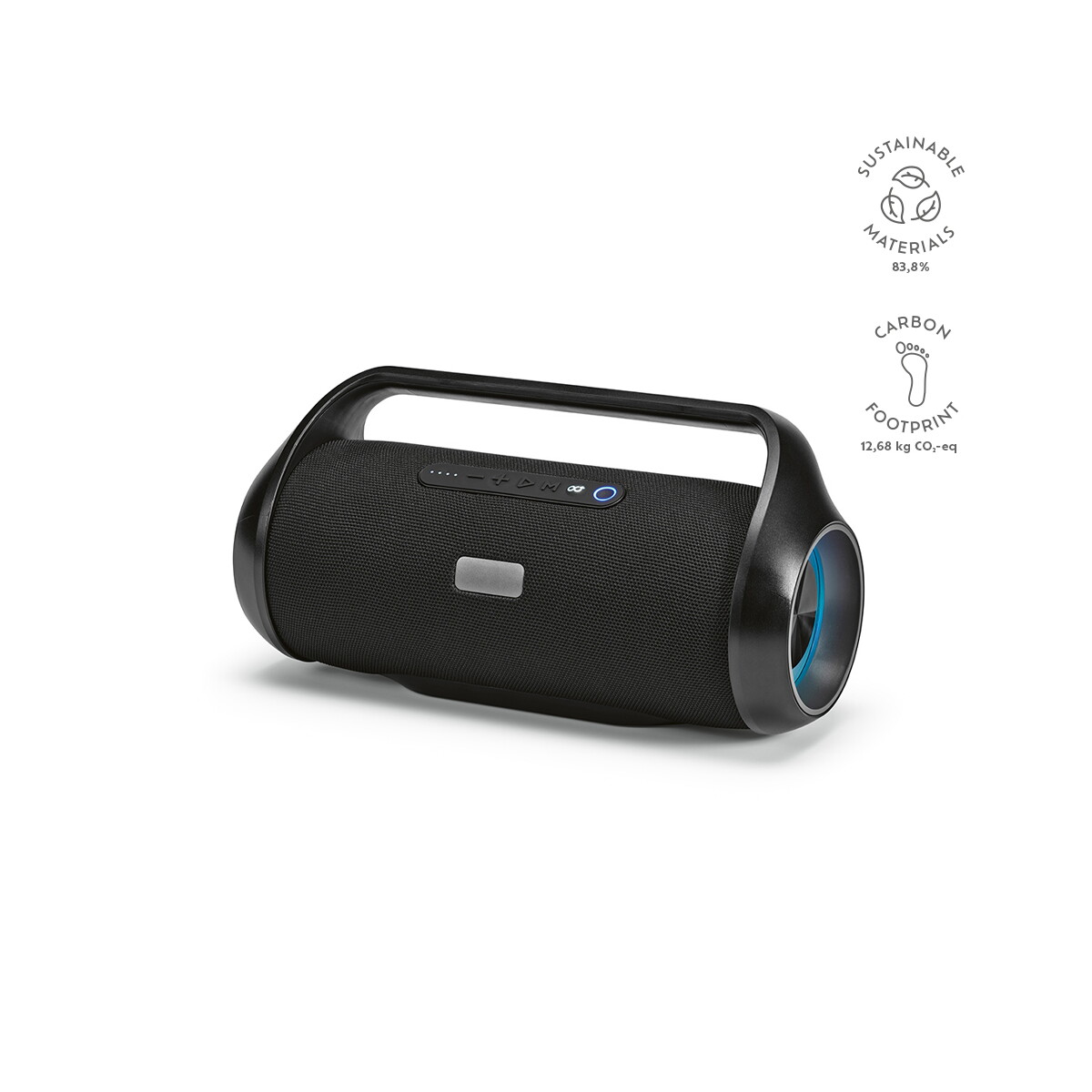 Głośniki z logo – głośnik newton z recyklingu abs 6 000 mah – czarny ASP006_103-kpi Głośnik Newton z recyklingu ABS 6 000 mAh - czarny ASP006_103-kpi