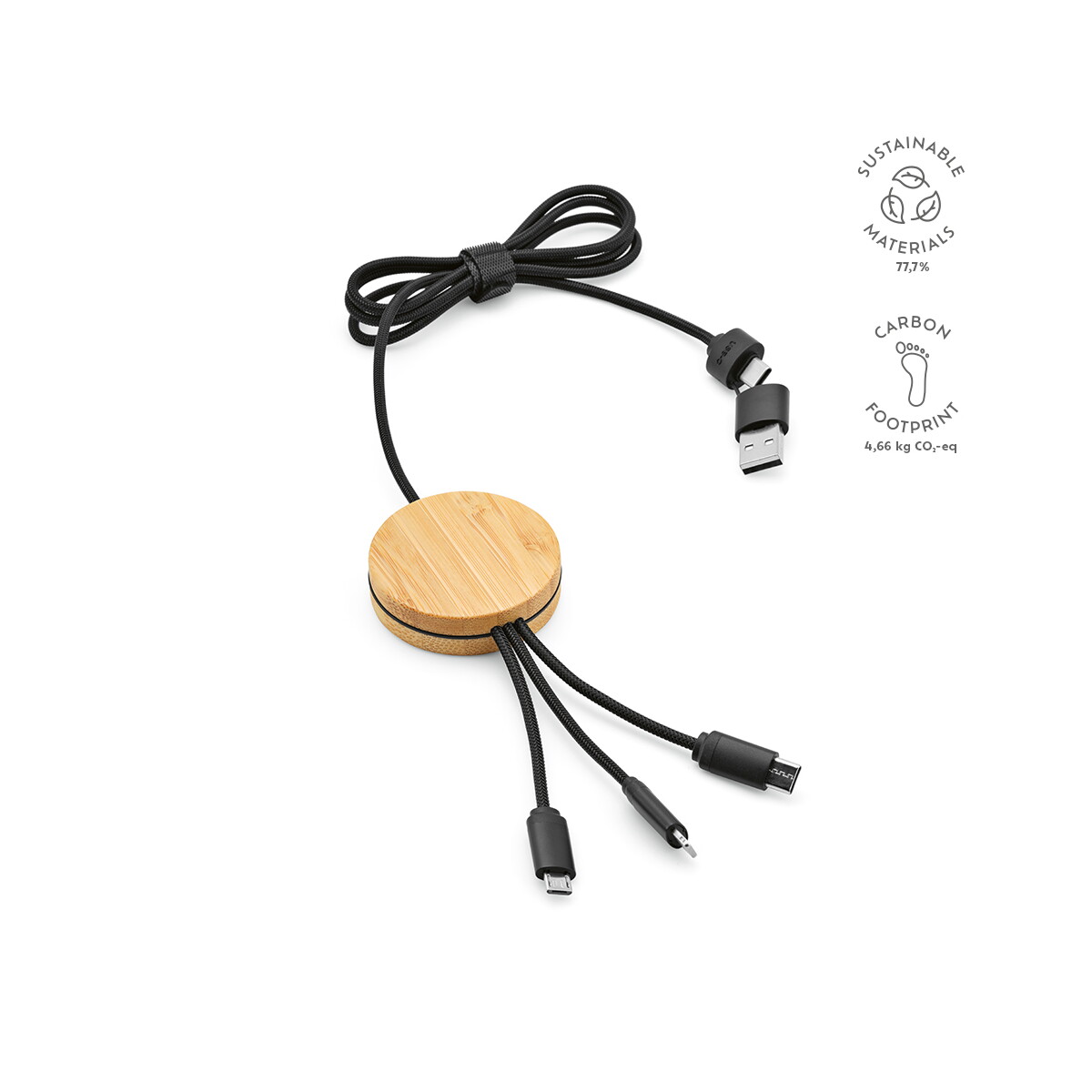 Kable USB z logo – kabel feynmana rpet 3 w 1 – czarny ACB004_103-kpi Kabel Feynmana rPET 3 w 1 - czarny ACB004_103-kpi