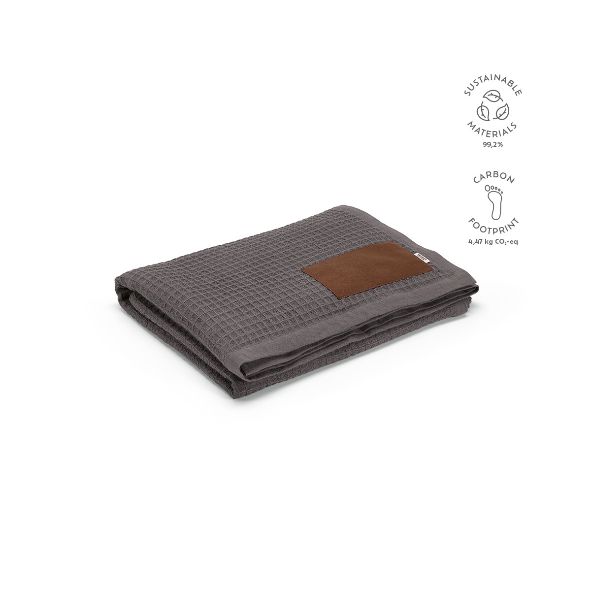 Koce z logo – koc giotto bawełna z recyklingu 200 gsm – ciemnoszary ABL002_133-kpi Koc Giotto Bawełna z recyklingu 200 gsm - Ciemnoszary ABL002_133-kpi